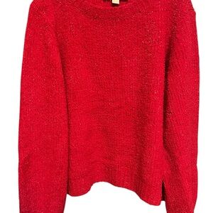 Michael Kors Vibrant Red Crew Neck Sweater with shimmer sparkle